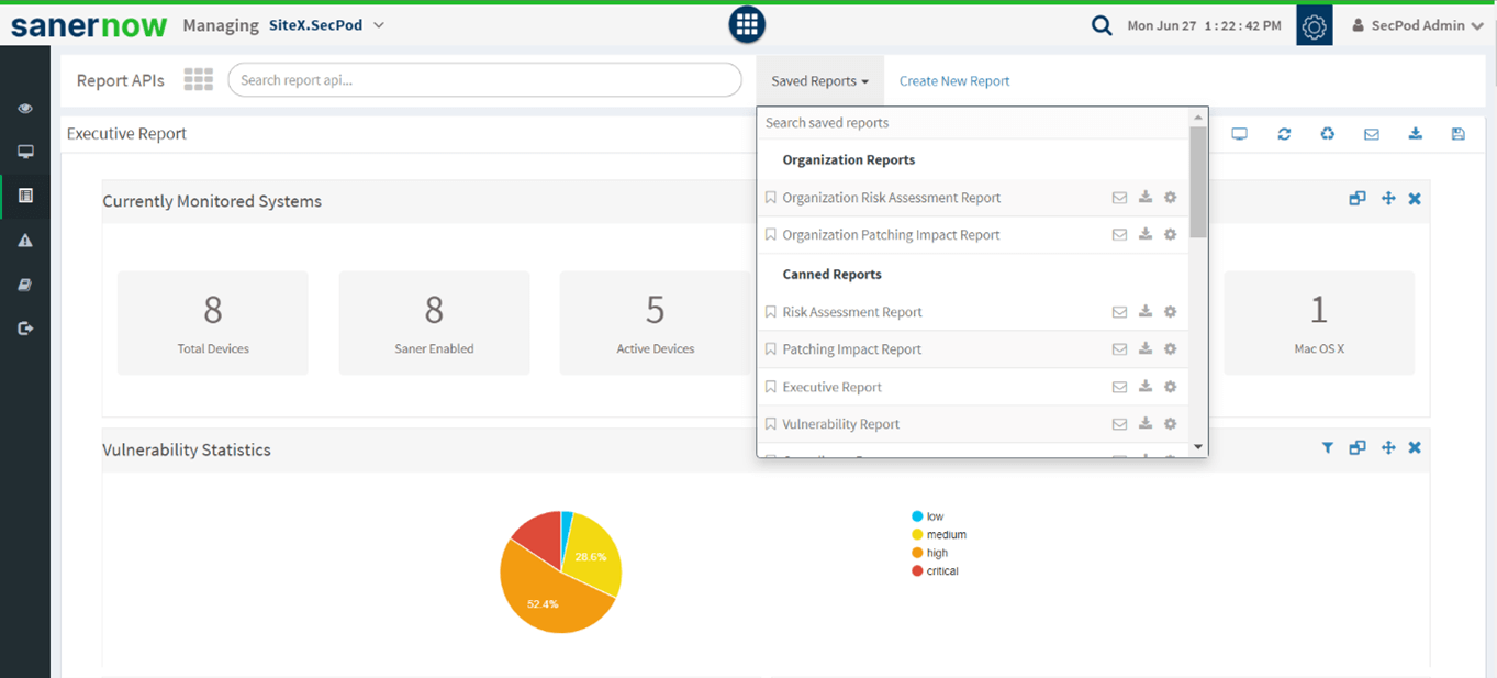 Risk based vulnerability management reports