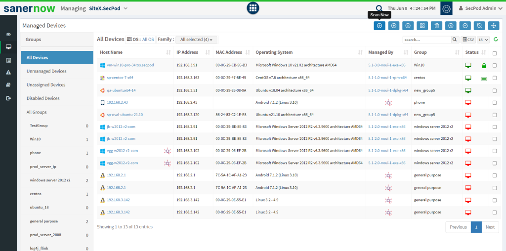 Patch Management Process-Scanning Devices