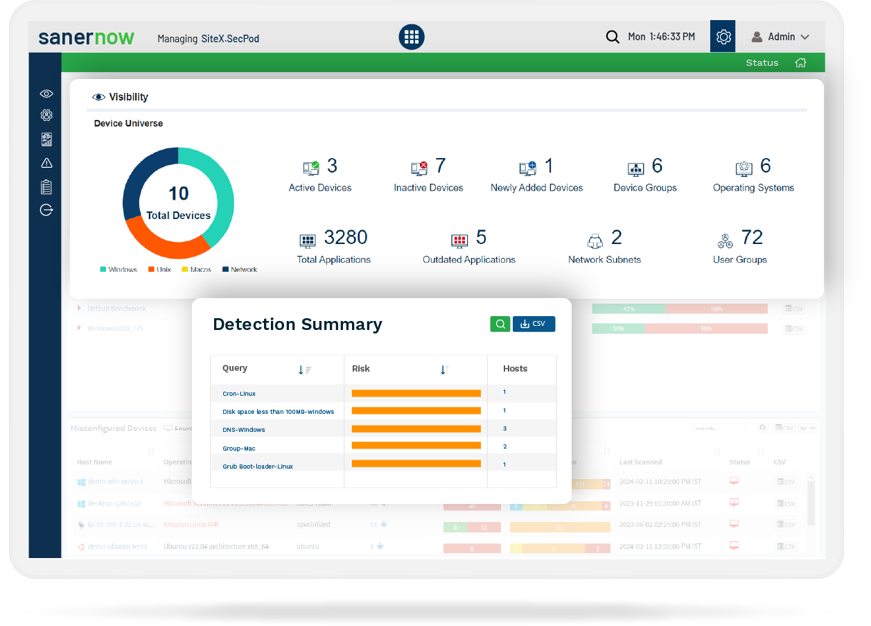 SanerNow Visibility & Control